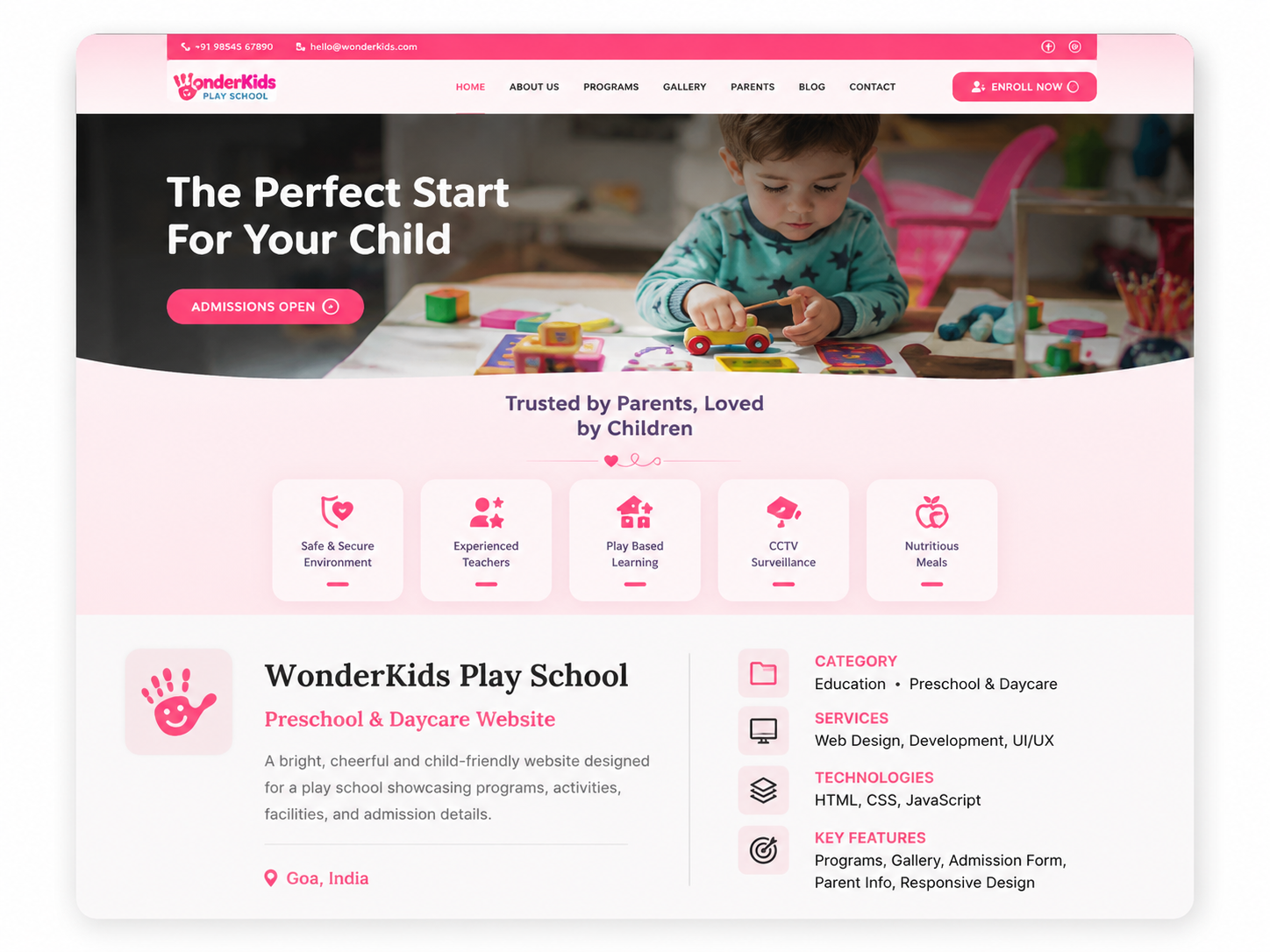 BabyCare - Preschool & Kids Education Website