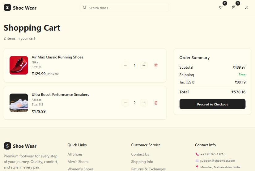 Cart page 